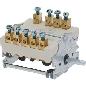 Cam switch 32 A sequence 0-1-2-3-4-5-6 shaft ø 6x4.6mm shaft L 23 mm connection screw