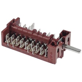 Cam switch 16 A sequence 1-0-2-3-4 shaft ø 6x4.6mm shaft L 23 mm connection male faston 6.3mm