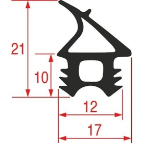 Door seal profile 2770/2771 W 700 mm H 800 mm Qty 1  outer plug size