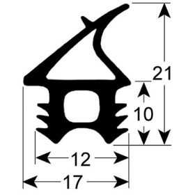 Door seal profile 2761 W 690 mm L 770 mm Qty 1  outer plug size