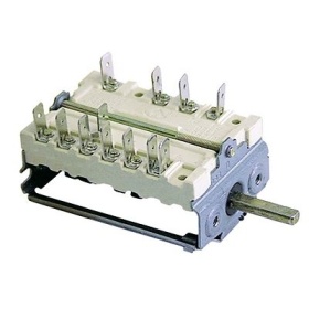 Cam switch 16 A sequence 0-1-2-3 shaft ø 6x4.6mm shaft L 23 mm connection male faston 6.3mm