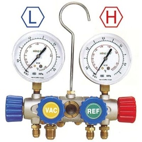 Montážní pomůcka R410a 4000PSI 4cestné ø 80mm 3/8″ SAE model HS-436F 3X5/16 SAE