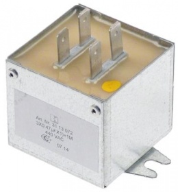 Odrušovací filtr 440V  -Hz přípojka Faston samec 6,3 mm hliník ø  -mm V 40mm