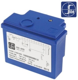 Zapalovací skříňka typ 503EFD elektrody 2 čas čekání 1,5s bezpečnostní čas 10s 7VA 220/240V