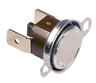 Bimetalový bezpečnostní termostat teplota vypnutí 125°C 1NC 16A rozteč otvorů 23,5mm