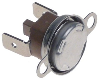 Bimetalový bezpečnostní termostat teplota vypnutí 105°C 1NC 16A rozteč otvorů 23,8mm