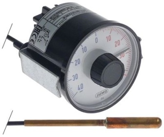 Termostat teplotní rozsah -40 do +40°C montážní ø 60mm L čidla 40mm ø čidla 8mm
