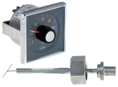 Termostat teplotní rozsah 0-120°C montážní ø 60mm L čidla 15mm ø čidla 12mm kabelová průchodka 3/4″