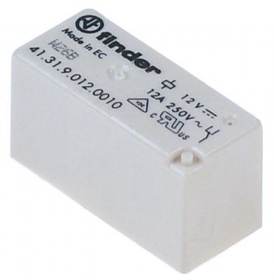 PCB relé FINDER 12VDC 1CO přípojka kolíky 95.83.3/95.63 velikost rastru 3,5mm