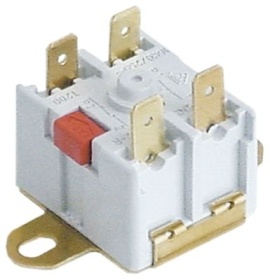 Bimetalový bezpečnostní termostat teplota vypnutí 100°C 2NC 16A rozteč otvorů 40mm