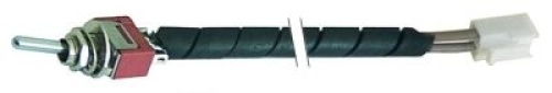 Páčkový přepínač 250V 1NO 3A závit M6x0,75 délka kabelu 600mm ON-OFF typ zástrčky kódované
