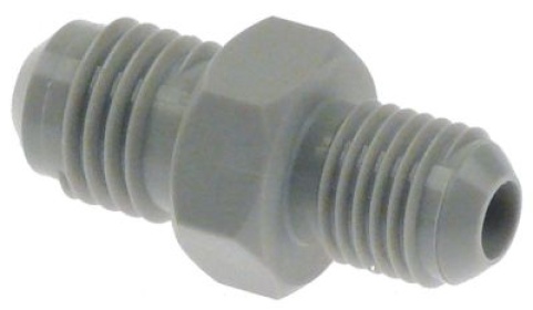 Dvojitá vsuvka závit 1/2″ - 7/16″ plast šedý