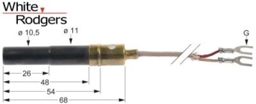 Generátor tepla L 36″ - 915mm 250-750mV ø čidla 10,5/11mm L čidla 48mm šroubové spojení  -