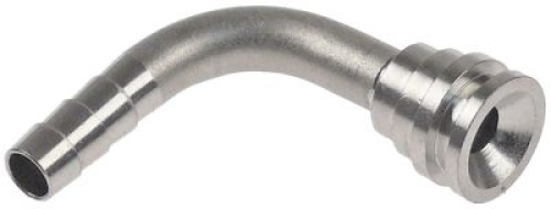 Hadicová přípojka nealkoholické SS pro SHURFLO zahnuté ø kroužku 8mm přípojka 16mm
