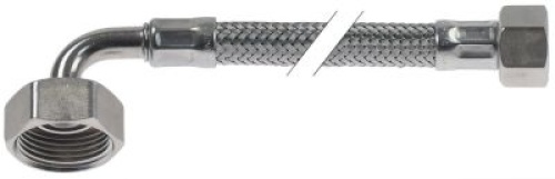 Ohebná hadice L 500mm opletení SS Přípojka rovná 3/8″ Přípojka zahnutá 3/4″