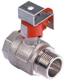 Kulový kohout L 73mm přívod 1" vnější závit bez madla výstup 1" vnitřní závit