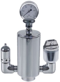 Bezpečnostní armatura závit 1″ pochromovaná mosaz ø 68mm V 180mm
