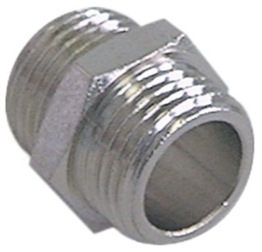 Dvojitá vsuvka závit 1/4″ - 3/8″ poniklovaná mosaz Množství 1 ks