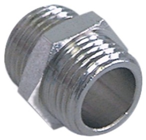 Dvojitá vsuvka závit 1/2″ - 1/2″ poniklovaná mosaz Množství 1 ks