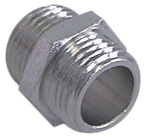 Dvojitá vsuvka závit 1/2″ - 3/4″ poniklovaná mosaz Množství 1 ks