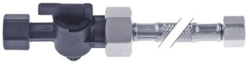 Ohebná hadice SS L 1500mm s uzavíracím ventilem DN DN8mm rovné-rovné přípojky 3/8″