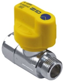 Kulový kohout rovné přívod 1/2" vnitřní závit výstup 1/2" vnější závit DN15 schválení DVGW chrom