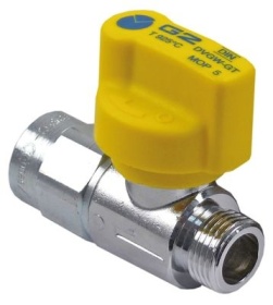 Kulový kohout rovné přívod 1/2" vnitřní závit výstup 1/2" vnější závit DN15 schválení DVGW chrom