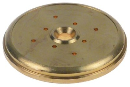 Rozvaděč vody mosaz ø 57,4mm V 7,5mm ø otvoru 2mm montážní ø 6,6mm 8 otvory