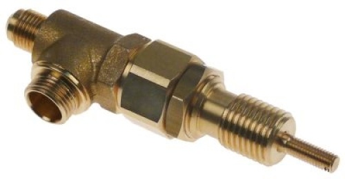 Parní/vodovodní kohout L hřídele 18,5mm přívod 1/4″ výstup 3/8″ hřídel M6