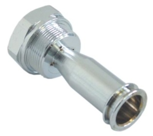 Držák trysky závit M30x1,5 pochromovaná mosaz ø 25,5mm L 66,5mm WS 36 vnitřní závit 1 M6