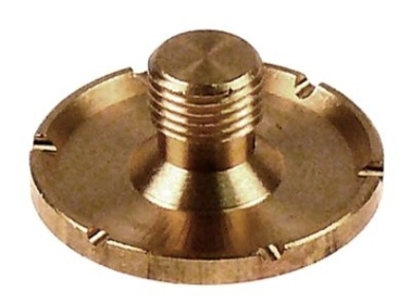 Rozvaděč vody mosaz ø 30mm V 14mm ø otvoru 2mm šířka drážky 2mm vnější závit M10x1 drážky 6
