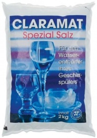Regenerační sůl obsah 2kg pro myčku na nádobí typ CLARAMAT formát nahrubo namletý prášek
