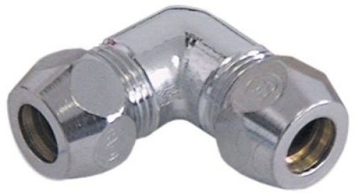 Zahnuté šroubové spojení závit 3/8″ ø trubky 8mm pochromovaná mosaz