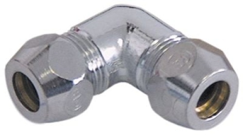 Zahnuté šroubové spojení závit 3/8″ ø trubky 10mm pochromovaná mosaz