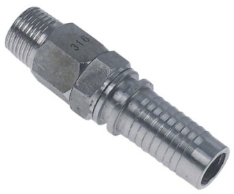 Hadicová přípojka nerezová ocel otočné závit 1/2″ ø hadice 19mm Množství 1 ks