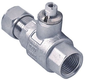 Kulový kohout L 67mm přívod 1/2" vnitřní závit bez madla šroubovací trubková spojka 16