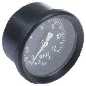 Manometr přípojka na zadní straně závit 1/4″ ø 50mm označení 2-2,4 rozsah tlaku 0 do 12bar