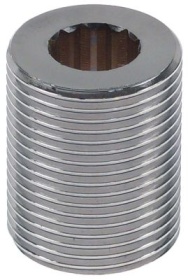 Dvojitá vsuvka závit 3/4″ ø trubky  -mm pochromovaná mosaz L 32mm