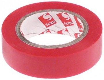 Izolační páska PVC červený W 15mm odolnost vůči teplotám 0 do +80°C schválení VDE