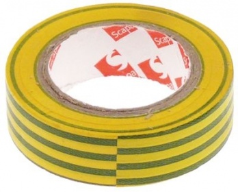 Izolační páska PVC žlutý/zelený W 15mm odolnost vůči teplotám 0 do +80°C schválení VDE