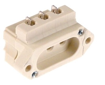 Elektrická zásuvka 2 póly + uzemnění pro topné těleso Faston samec 6,3 mm