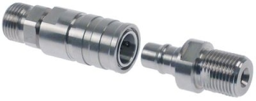 Vodovodní zásuvka závit 1/2″ nerezová ocel velikost DN5 kompletní ø hadice 13mm p max 64bar