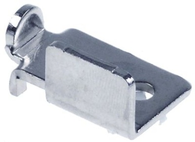 Držák na přihrádky L 33mm W 20mm V 15mm poniklovaná mosaz vpravo