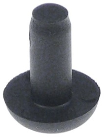 Patka zařízení pryž ø 14mm V 4mm montážní ø 6mm celková výška 19mm Množství 1 ks