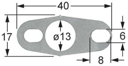 Držák L 40mm W 17mm ø otvoru 13mm deska pro žhnoucí elektrodu