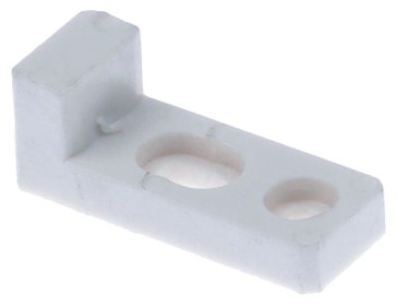 Pojistka dveří plast V 15mm L 40mm W 15mm ø otvoru 4,2mm montážní vzdálenost 14mm