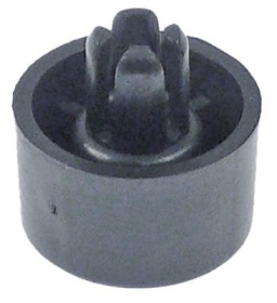 Patka zařízení plast ø 20mm montážní rozměry 19mm V 12mm montážní ø 8mm celková výška 19mm