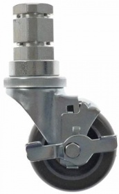 Otočné kolečko čtverhranné trubky V 190mm s otočným zámkem ø čepu 35x35mm ø 90mm