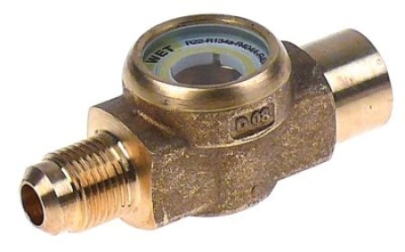 Indikátor vlhkosti přípojka 5/8″ UNF (3/8″ SAE) L 74mm vnitřní/vnější závit s ukazatelem