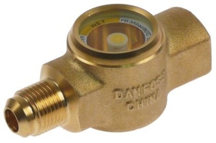Průhledítko přípojka 5/8″-18UNF L 82mm s ukazatelem typ SGN10MF DANFOSS -50 do +80°C